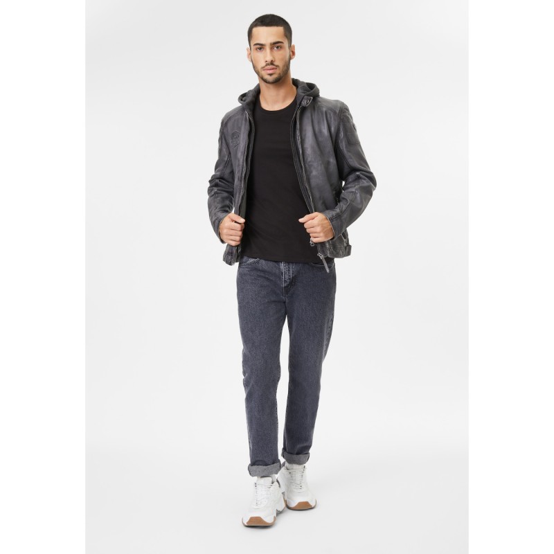 Geaca de Piele Barbati Gipsy Gri Deschis Nemei – Black Friday Geaca de Piele Barbati Gipsy Gri Deschis Nemei – Black Friday