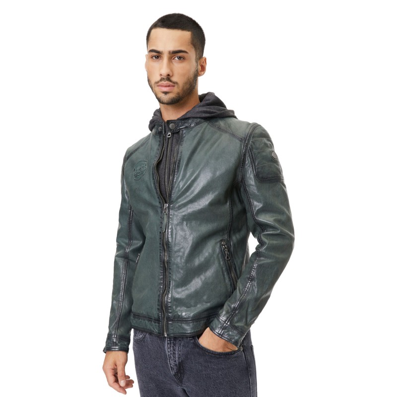 Geaca de Piele Barbati Gipsy Verde Inchis Nemei – Black Friday