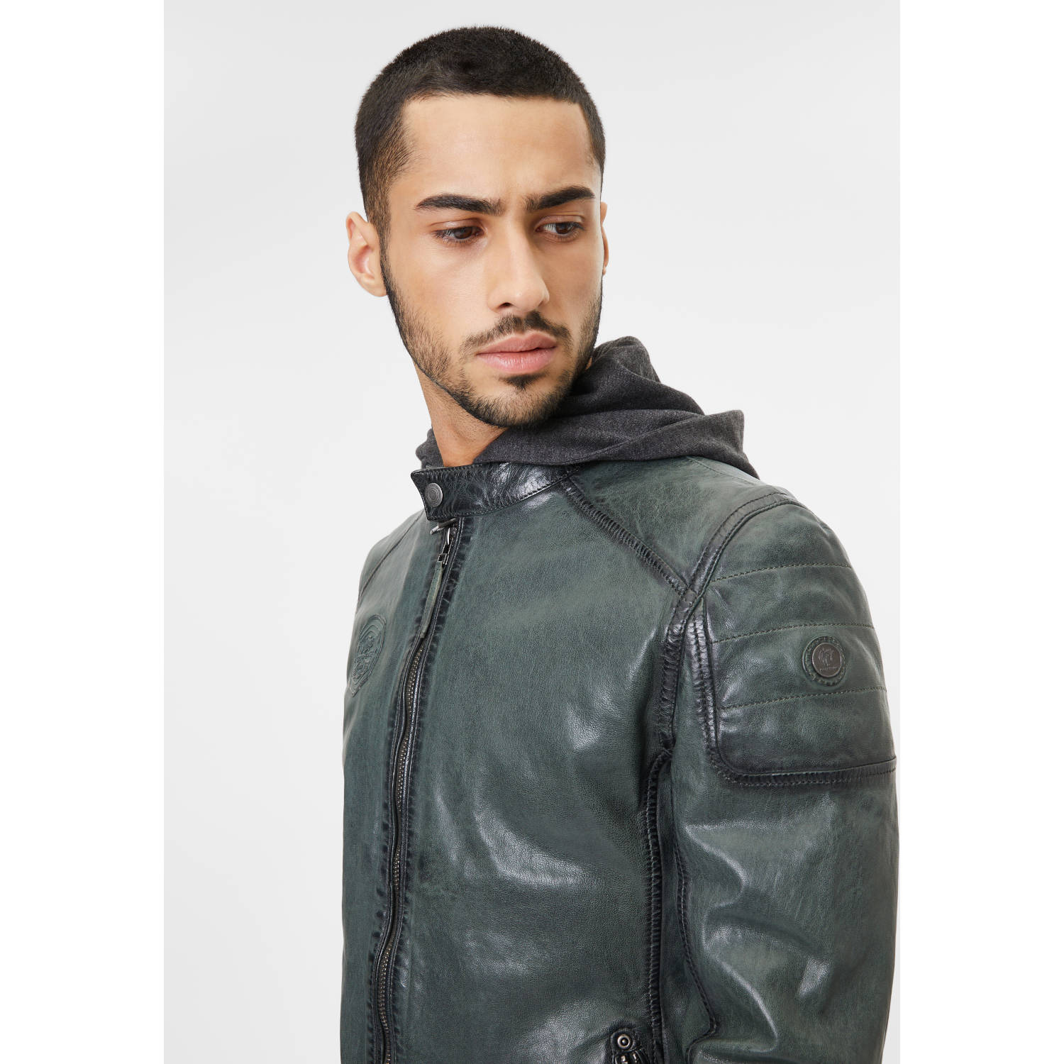 Geaca de Piele Barbati Gipsy Verde Inchis Nemei – Black Friday