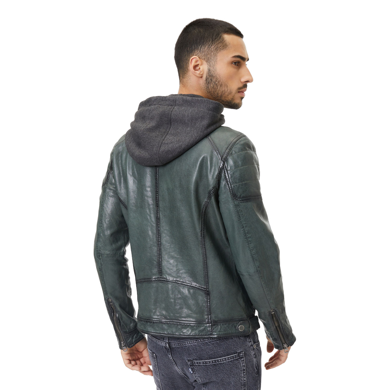 Geaca de Piele Barbati Gipsy Verde Inchis Nemei – Black Friday