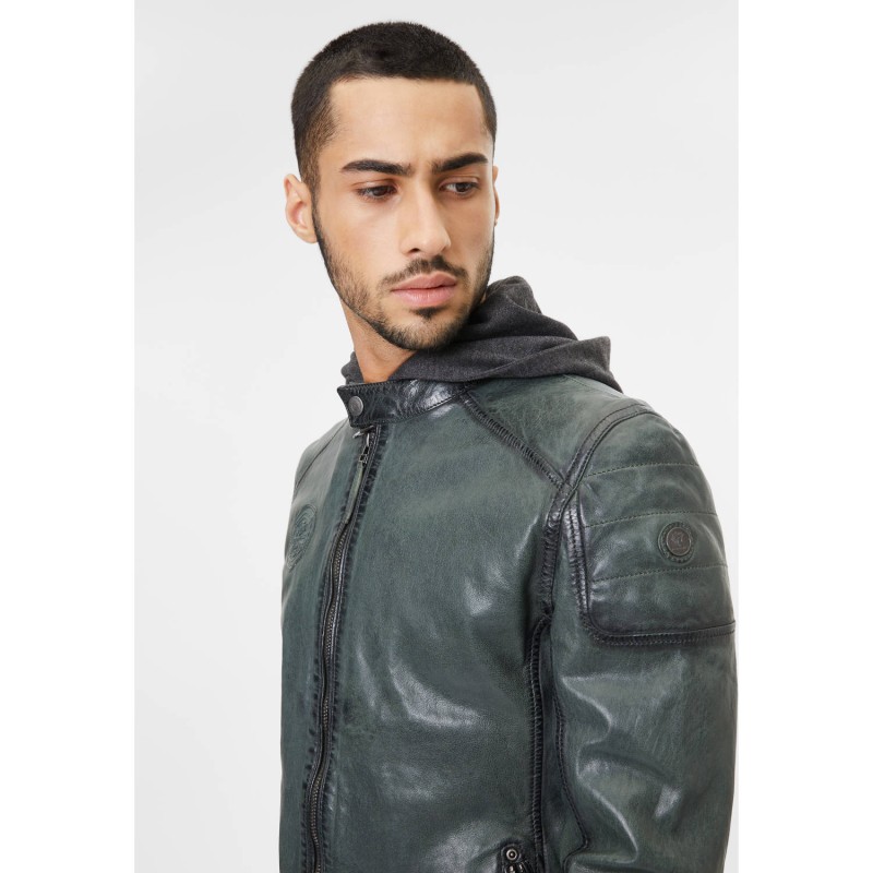 Geaca de Piele Barbati Gipsy Verde Inchis Nemei – Black Friday