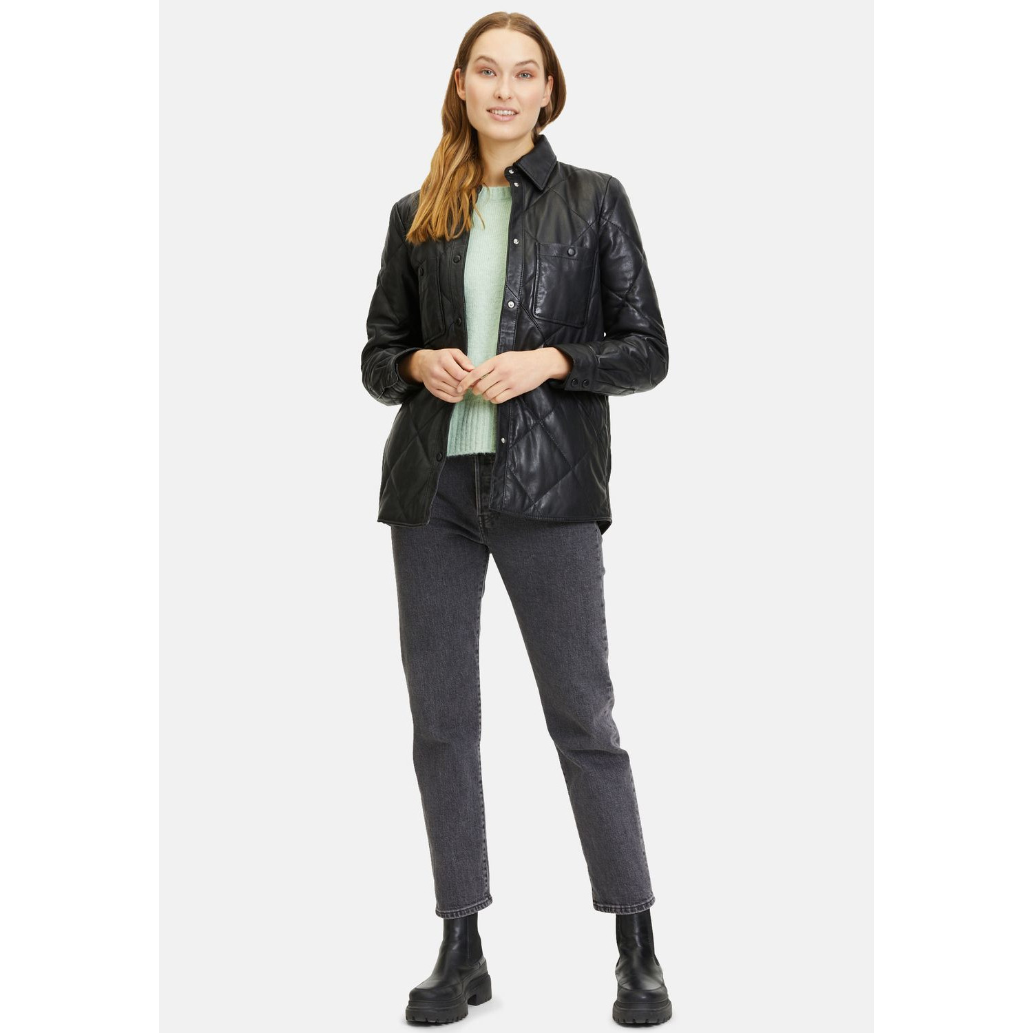 Geaca de Piele Dama Gipsy Neagra Oliah – Black Friday
