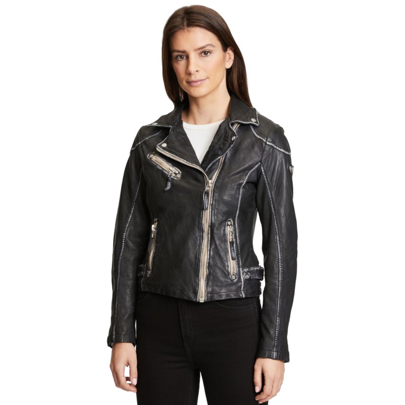 Geaca de Piele Dama Gipsy Neagra PGG – IMBRACAMINTE