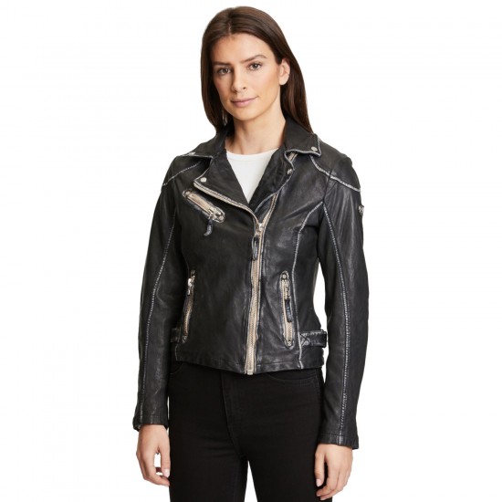 Geaca de Piele Dama Gipsy Neagra PGG