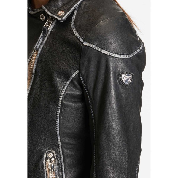 Geaca de Piele Dama Gipsy Neagra PGG – IMBRACAMINTE — fotografia 7