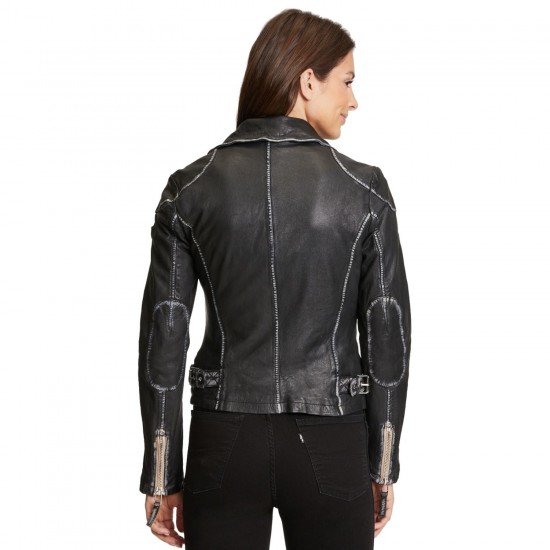 Geaca de Piele Dama Gipsy Neagra PGG