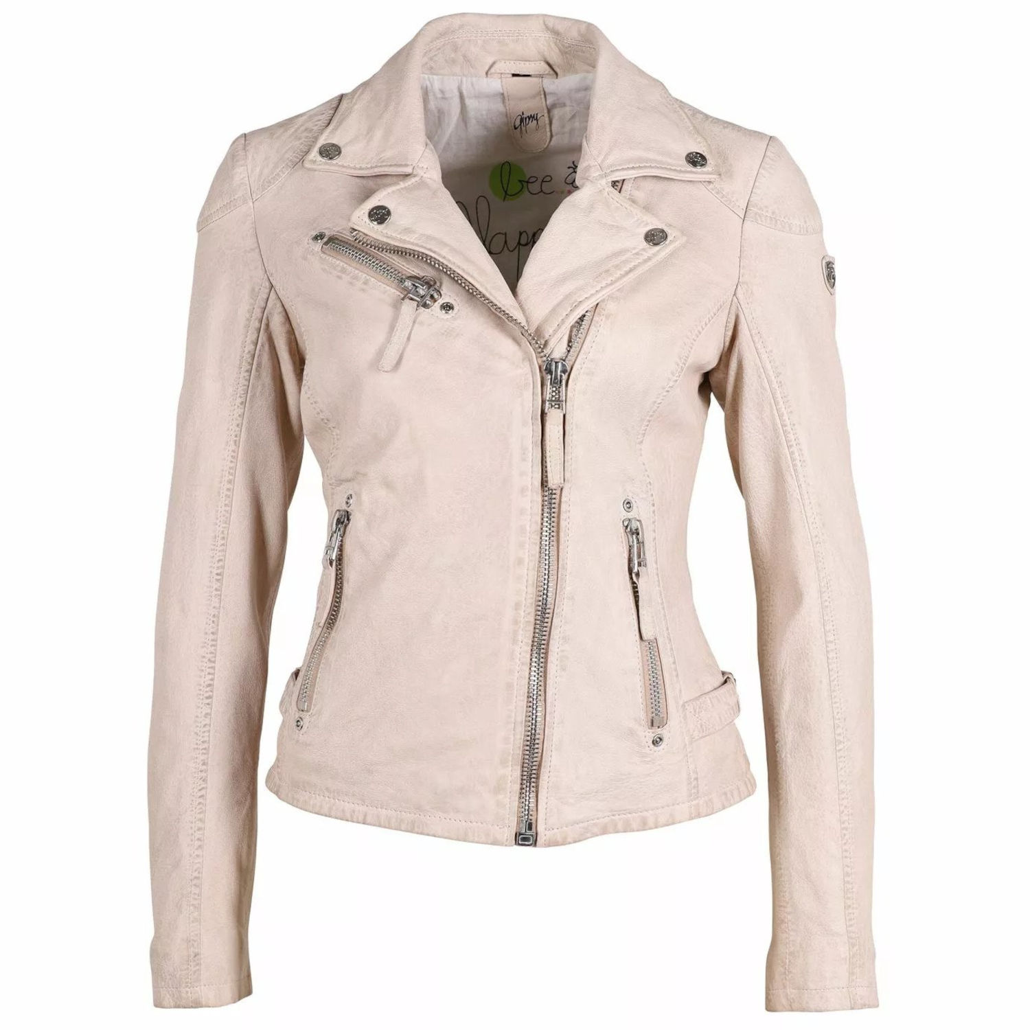 Geaca de Piele Dama Gipsy Alb Galbui PGG S22 LABAGV – IMBRACAMINTE