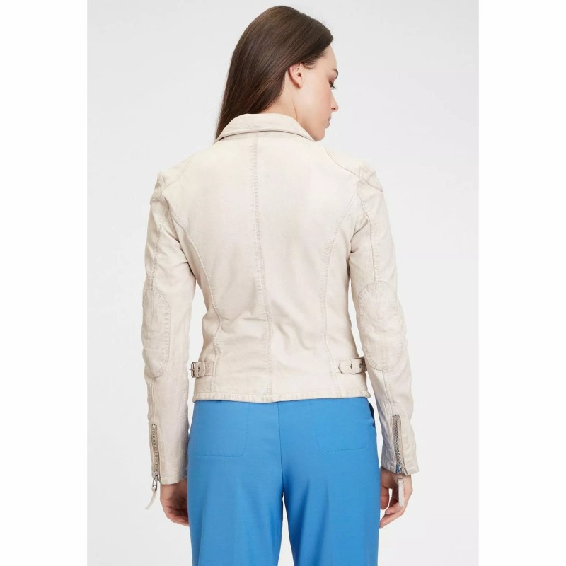 Geaca de Piele Dama Gipsy Alb Galbui PGG S22 LABAGV – IMBRACAMINTE