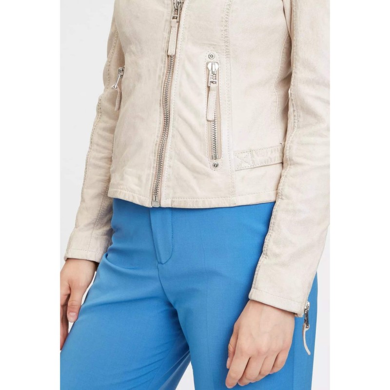 Geaca de Piele Dama Gipsy Alb Galbui PGG S22 LABAGV – IMBRACAMINTE