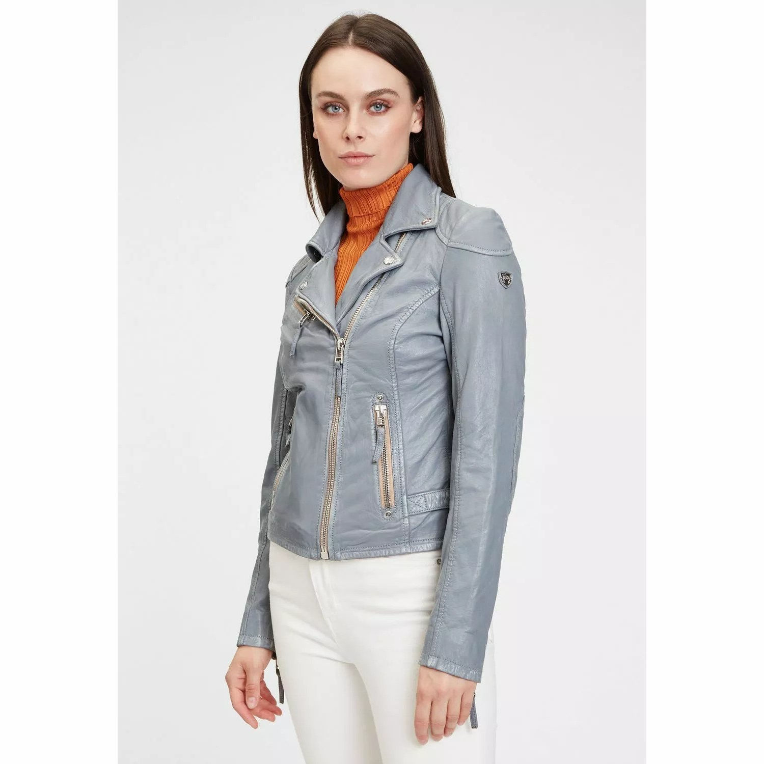 Geaca de Piele Dama Gipsy Albastru Deschis PGG S22 LABAGV – IMBRACAMINTE