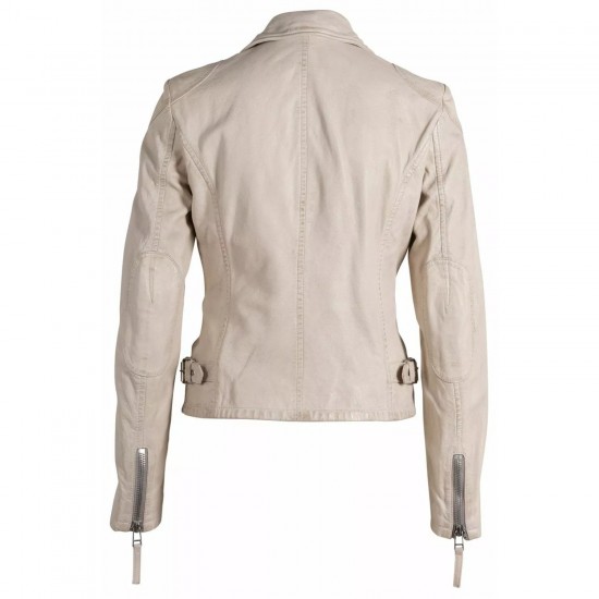 Geaca de Piele Dama Gipsy Crem PGG Geaca de Piele Dama Gipsy Crem PGG