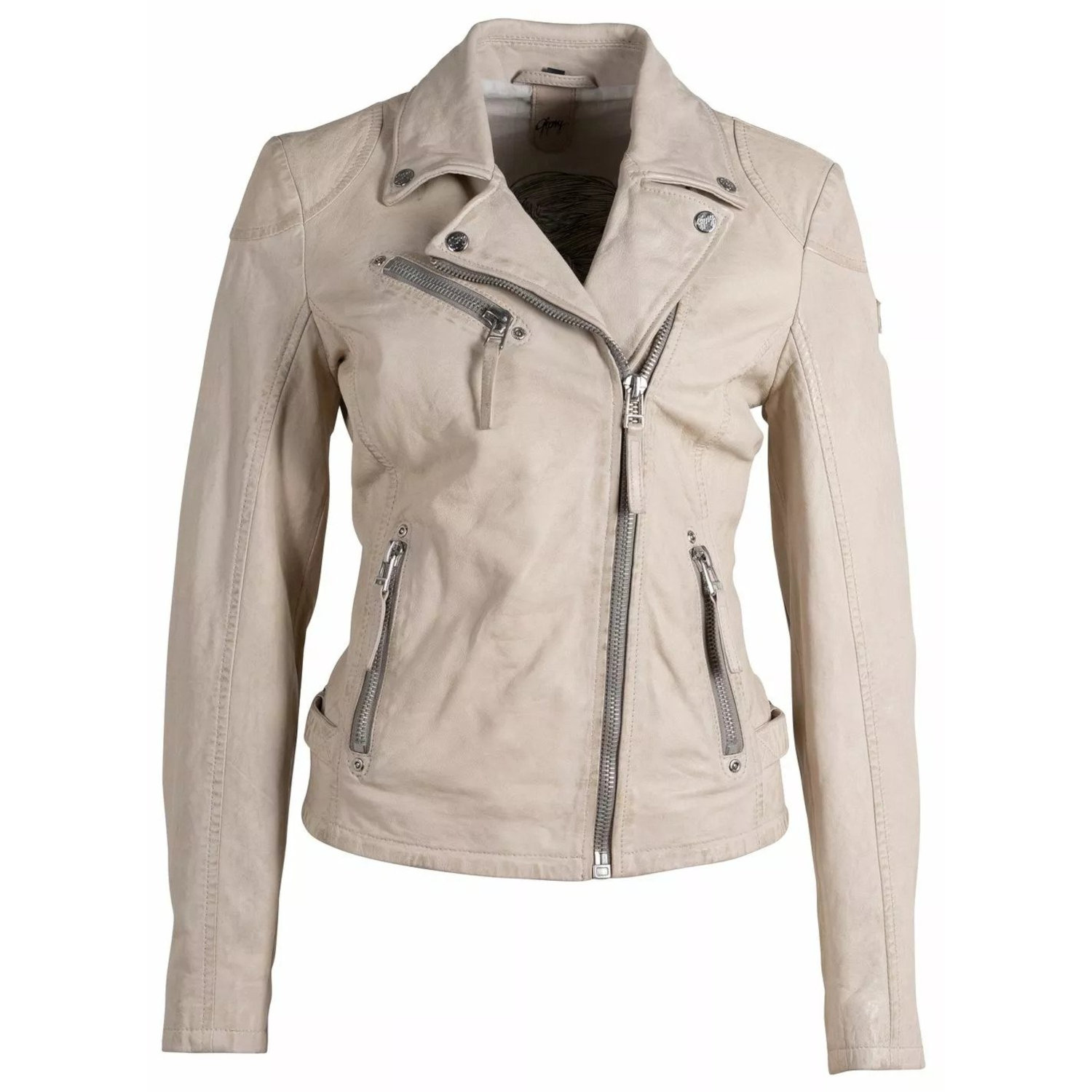 Geaca de Piele Dama Gipsy Crem PGG – Black Friday