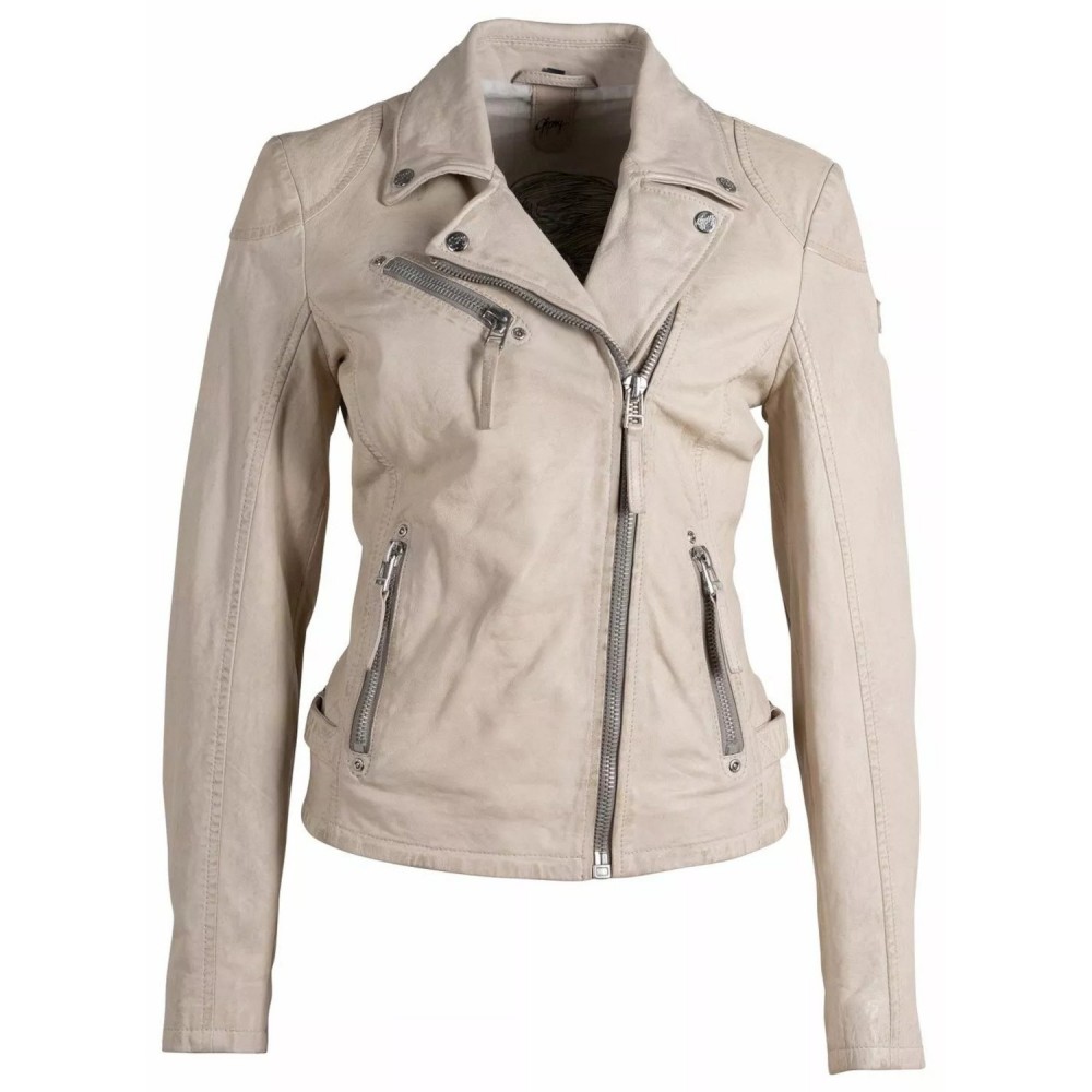 Geaca de Piele Dama Gipsy Crem PGG Geaca de Piele Dama Gipsy Crem PGG - readytowear