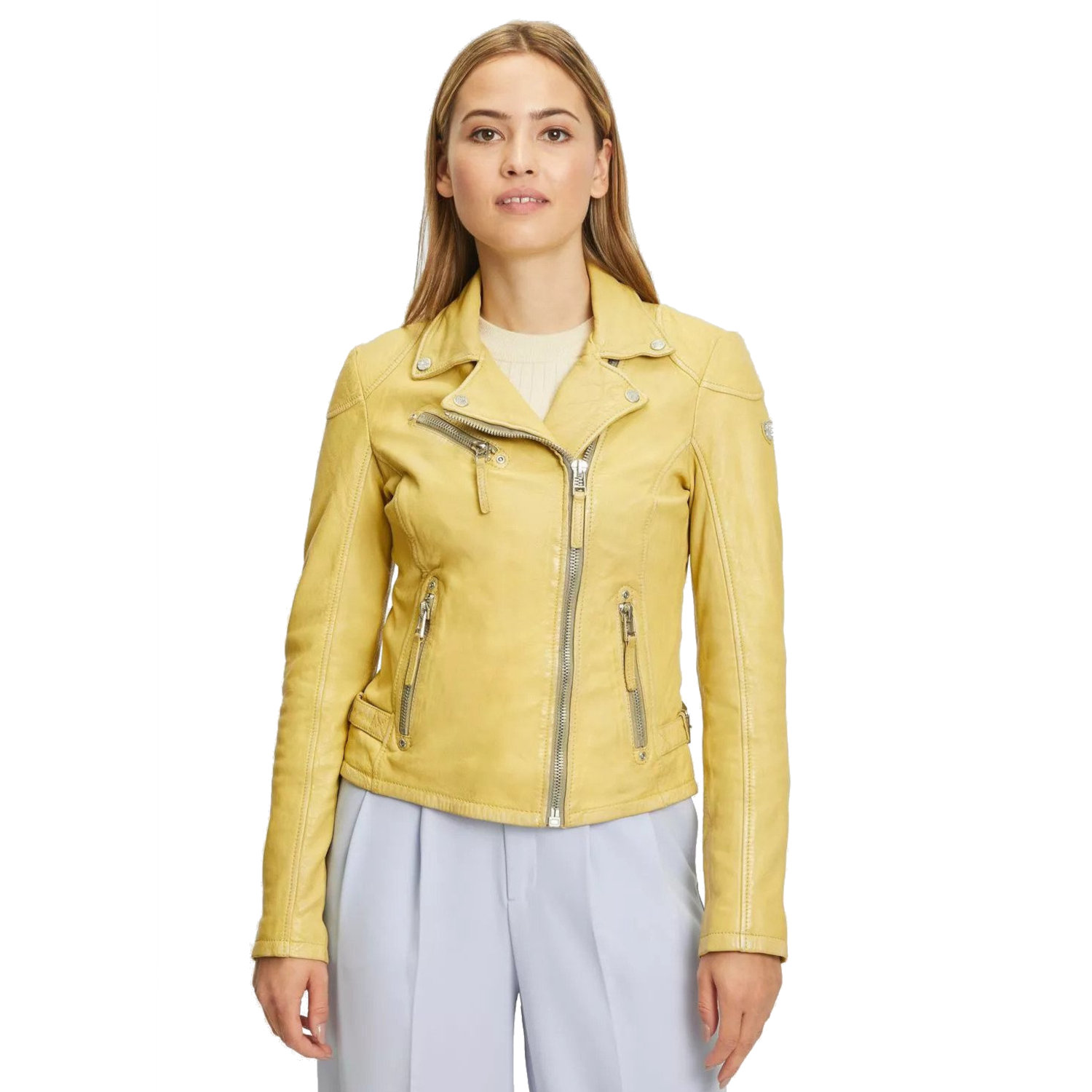 Geaca de Piele Dama Gipsy Galbena PGG – IMBRACAMINTE