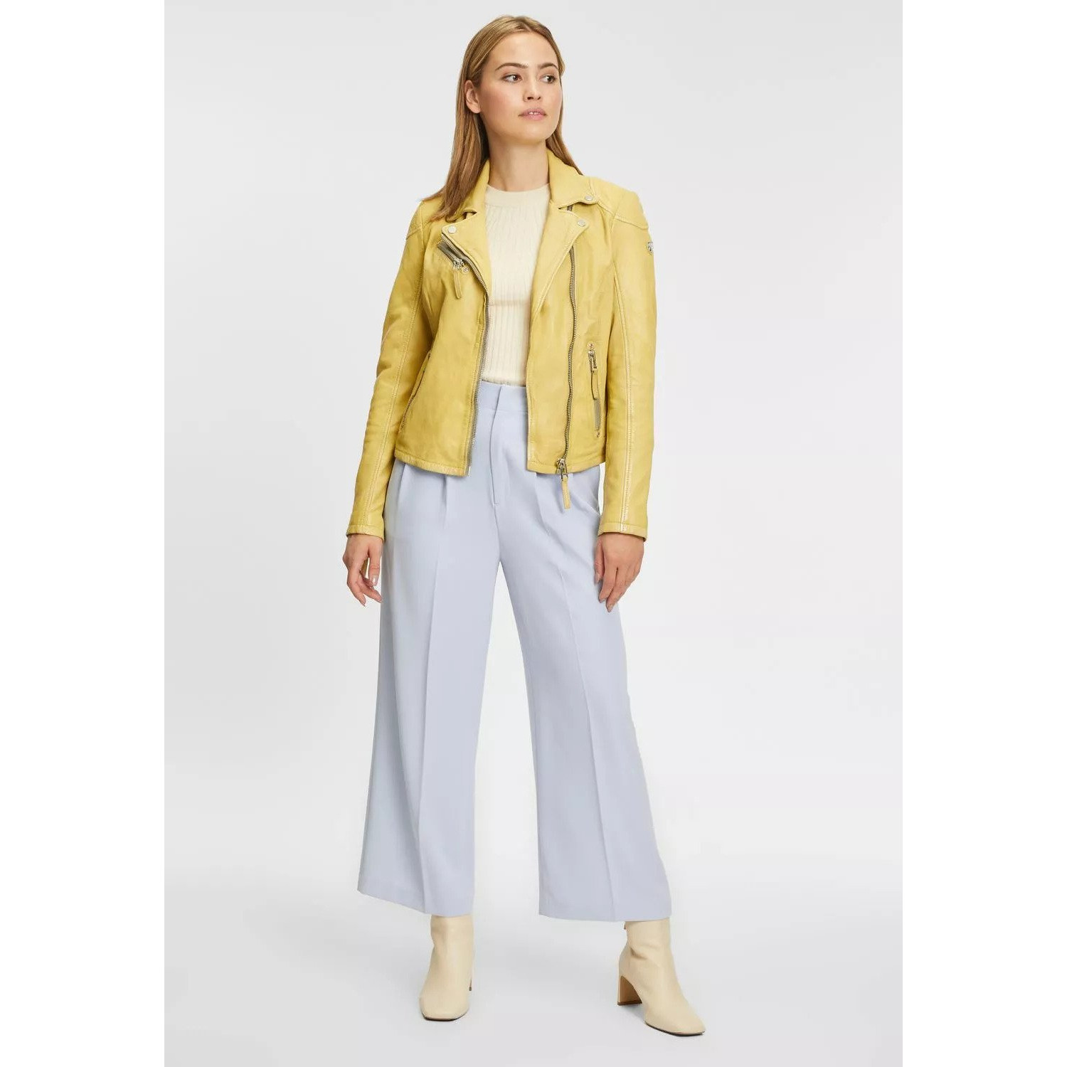 Geaca de Piele Dama Gipsy Galbena PGG – IMBRACAMINTE