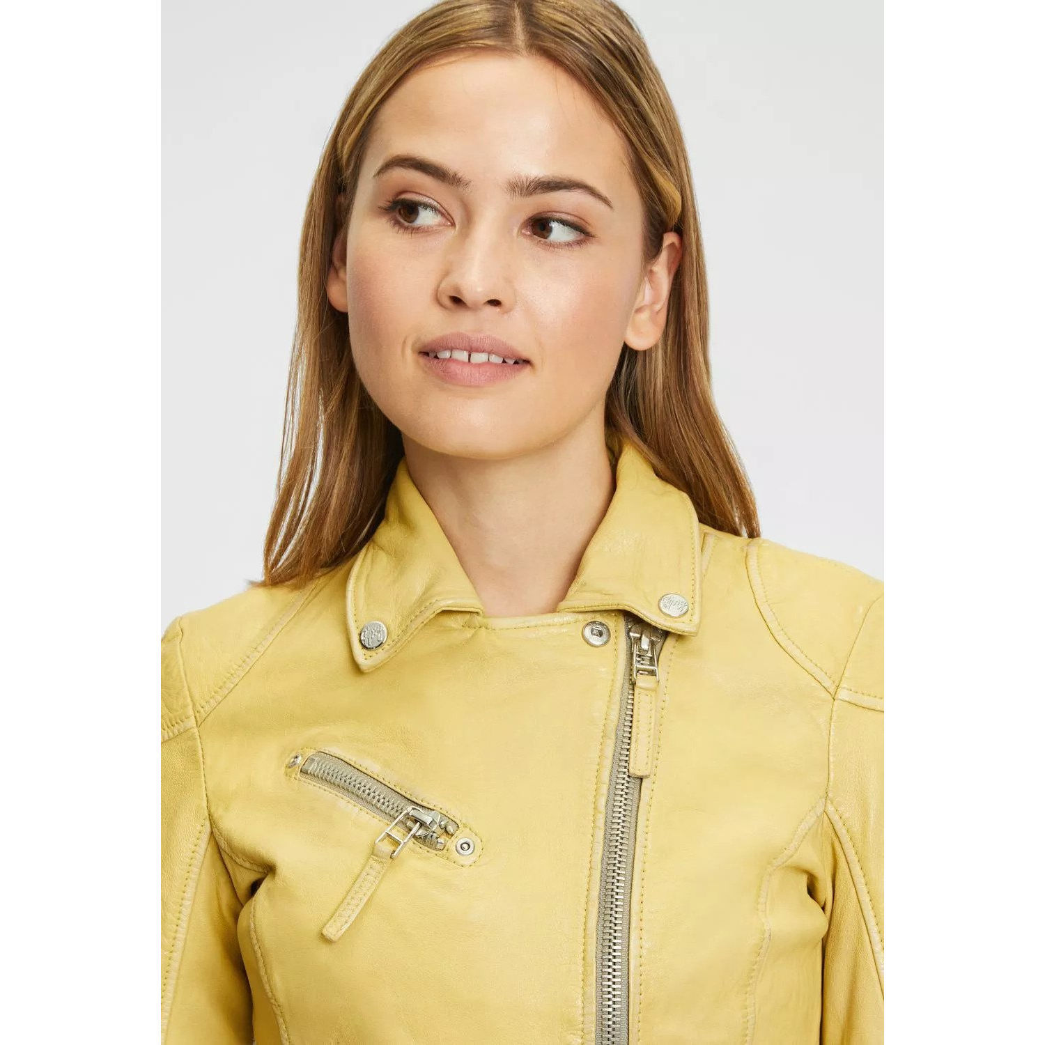 Geaca de Piele Dama Gipsy Galbena PGG – IMBRACAMINTE