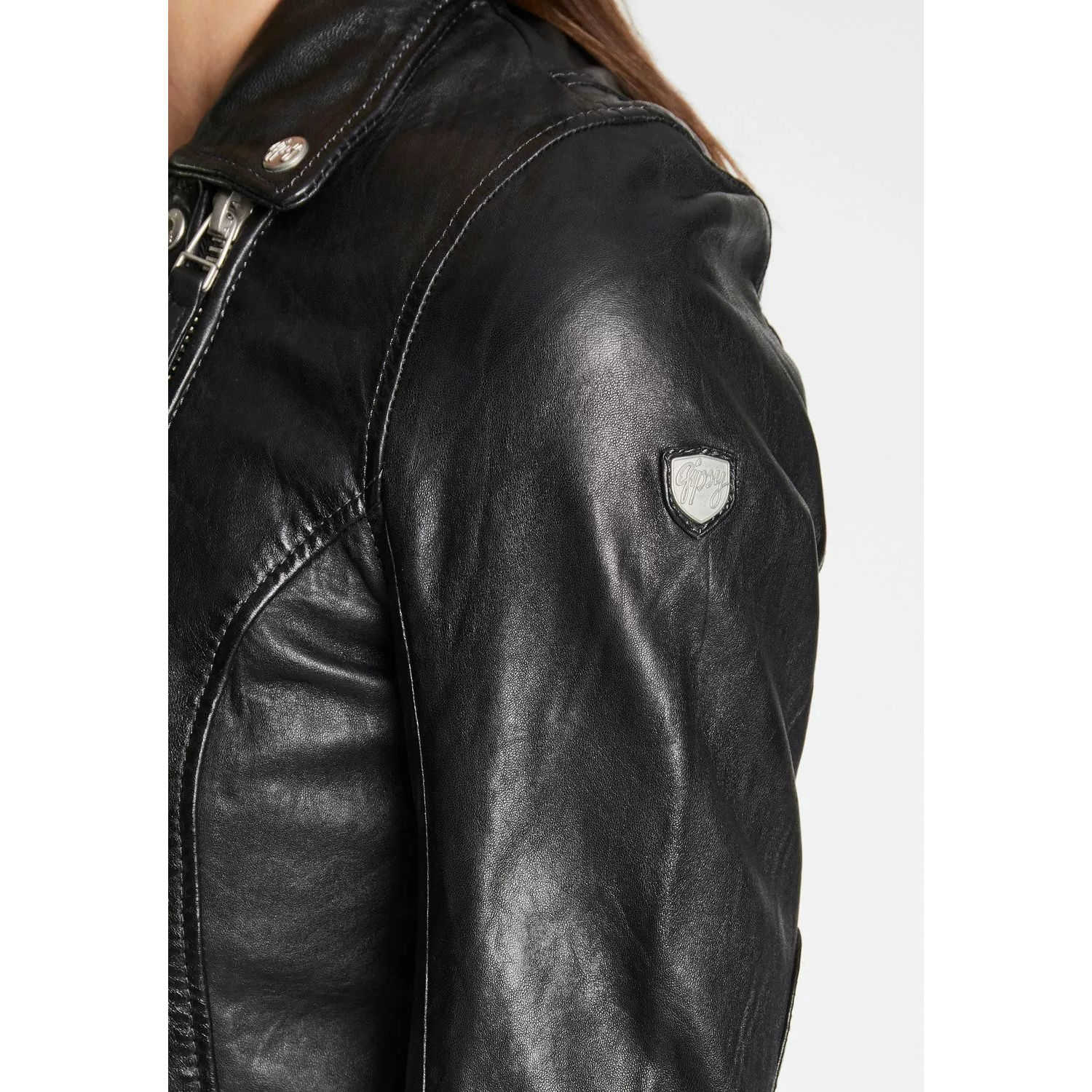 Geaca de Piele Dama Gipsy Neagra PGG W14 – Black Friday