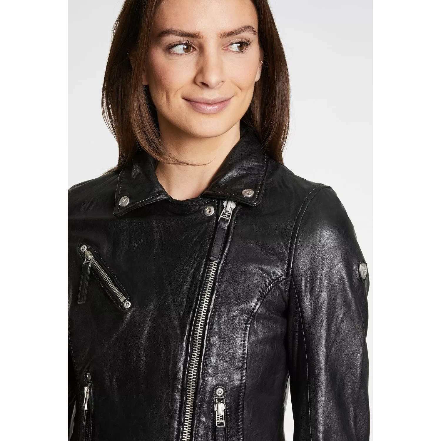 Geaca de Piele Dama Gipsy Neagra PGG W14 – IMBRACAMINTE