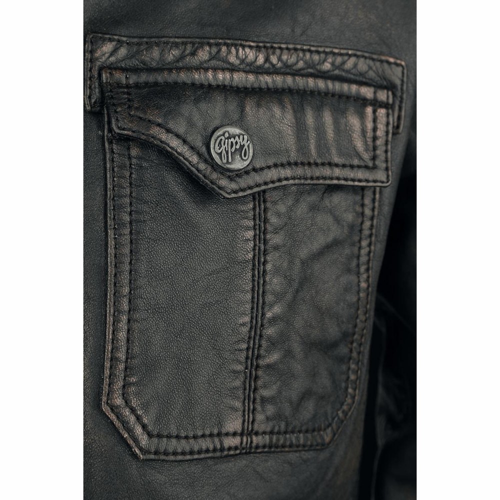 Geaca de Piele Barbati Gipsy Negru/Coniac Randall NSLROV Geaca de Piele Barbati Gipsy Negru/Coniac Randall NSLROV - readytowear.ro