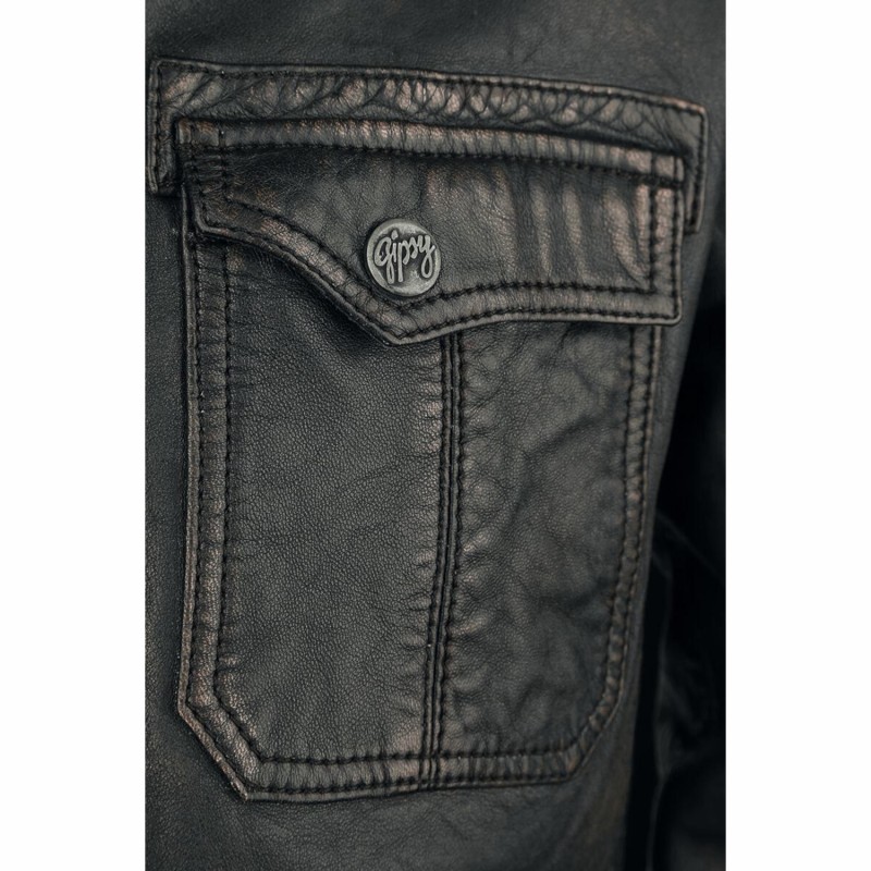 Geaca de Piele Barbati Gipsy Negru/Coniac Randall NSLROV – IMBRACAMINTE Geaca de Piele Barbati Gipsy Negru/Coniac Randall NSLROV – IMBRACAMINTE