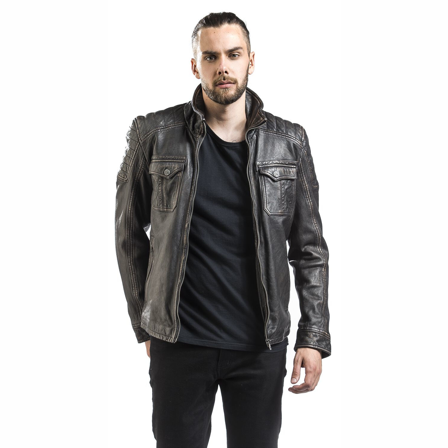 Geaca de Piele Barbati Gipsy Negru/Coniac Randall NSLROV – IMBRACAMINTE Geaca de Piele Barbati Gipsy Negru/Coniac Randall NSLROV – IMBRACAMINTE