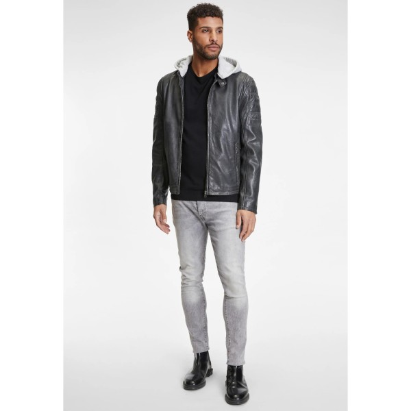 Geaca de Piele Naturala Barbati Gipsy Antracit Rylo LAKEV – Black Friday — fotografia 5
