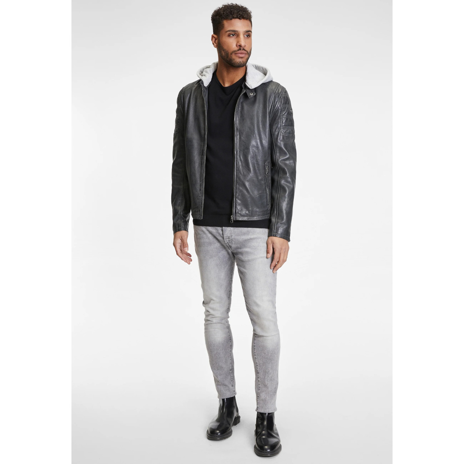 Geaca de Piele Barbati Gipsy Antracit Rylo – IMBRACAMINTE