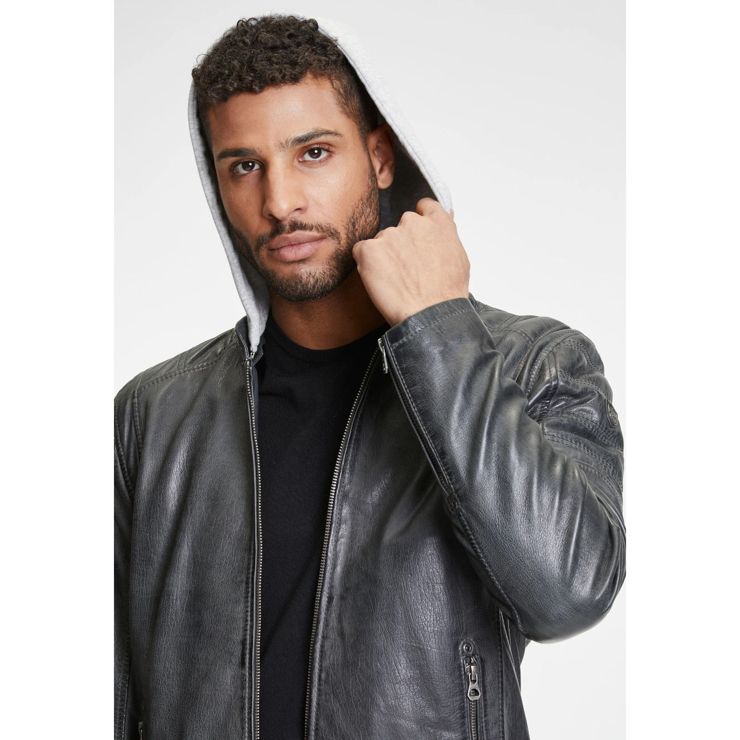 Geaca de Piele Barbati Gipsy Antracit Rylo – IMBRACAMINTE