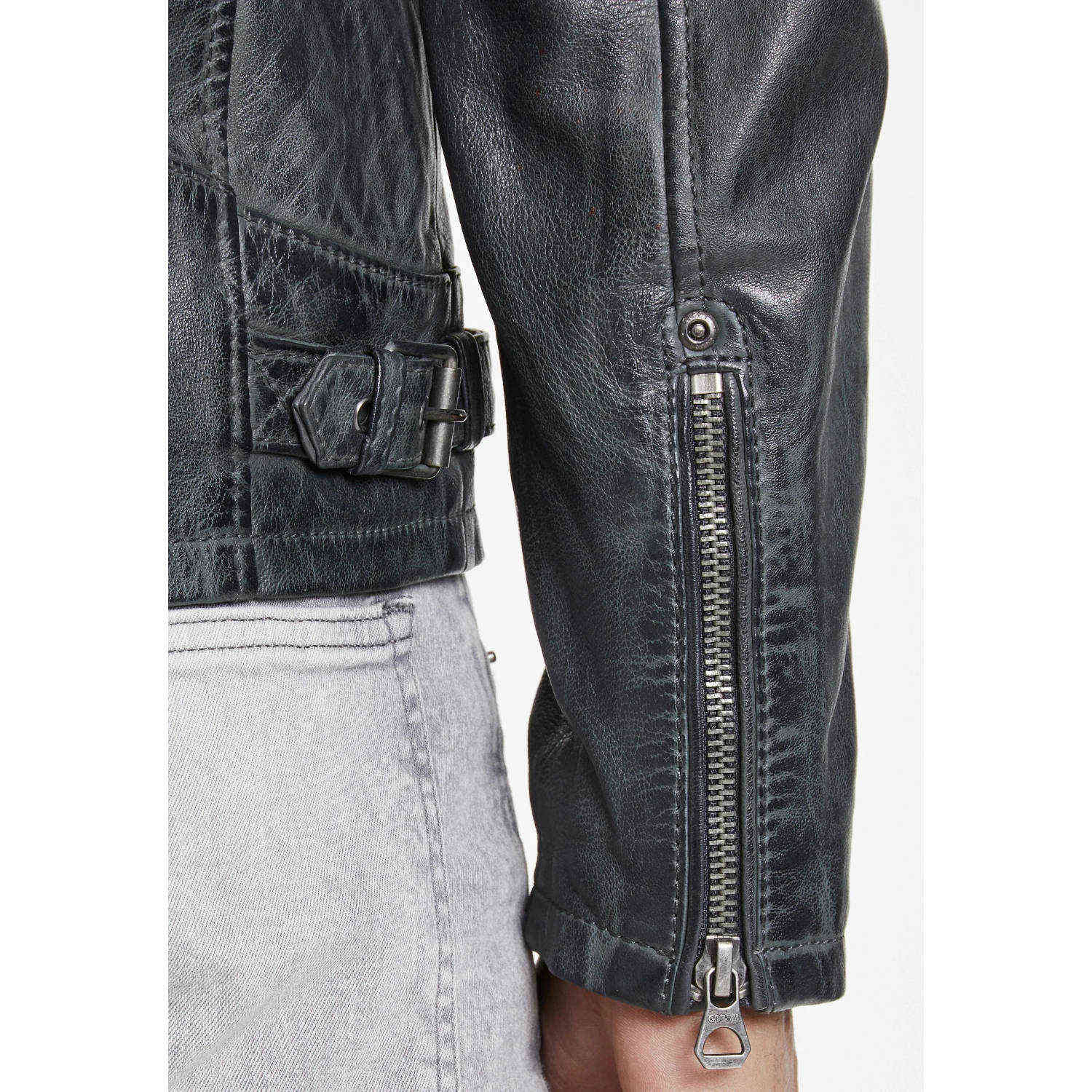 Geaca de Piele Barbati Gipsy Antracit Rylo – IMBRACAMINTE