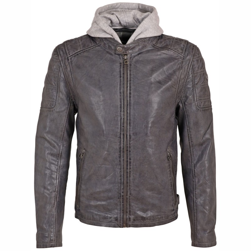 Geaca de Piele Barbati Gipsy Gri Rylo LAKEV – IMBRACAMINTE