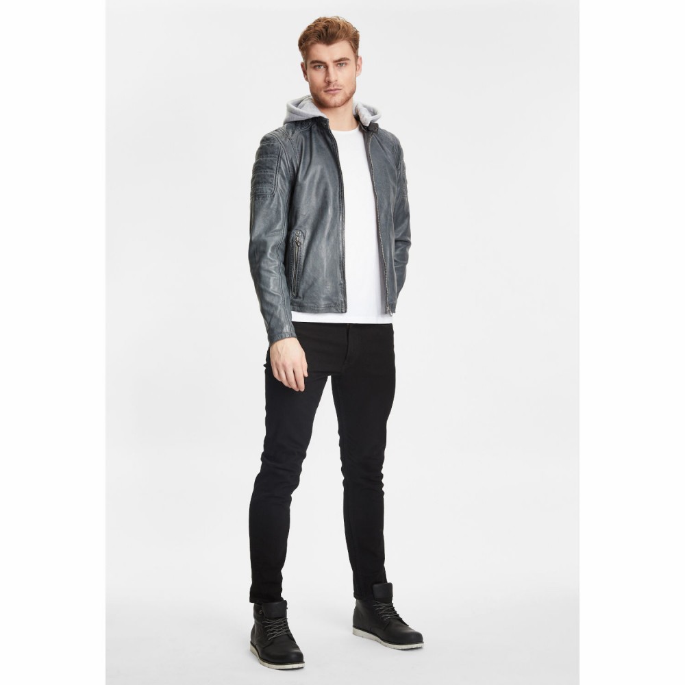 Geaca de Piele Barbati Gipsy Gri Rylo LAKEV Geaca de Piele Barbati Gipsy Gri Rylo LAKEV - readytowear.ro