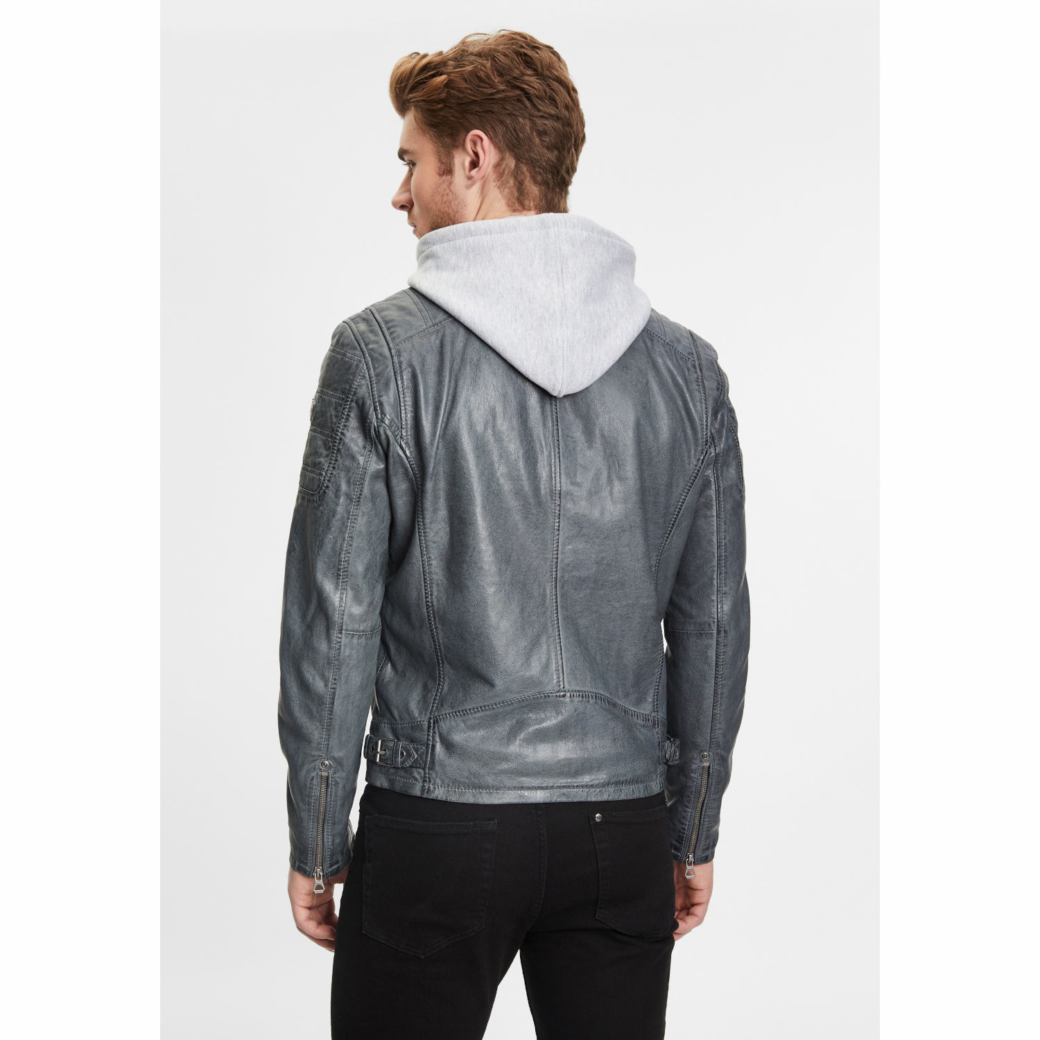 Geaca de Piele Barbati Gipsy Gri Rylo LAKEV – IMBRACAMINTE