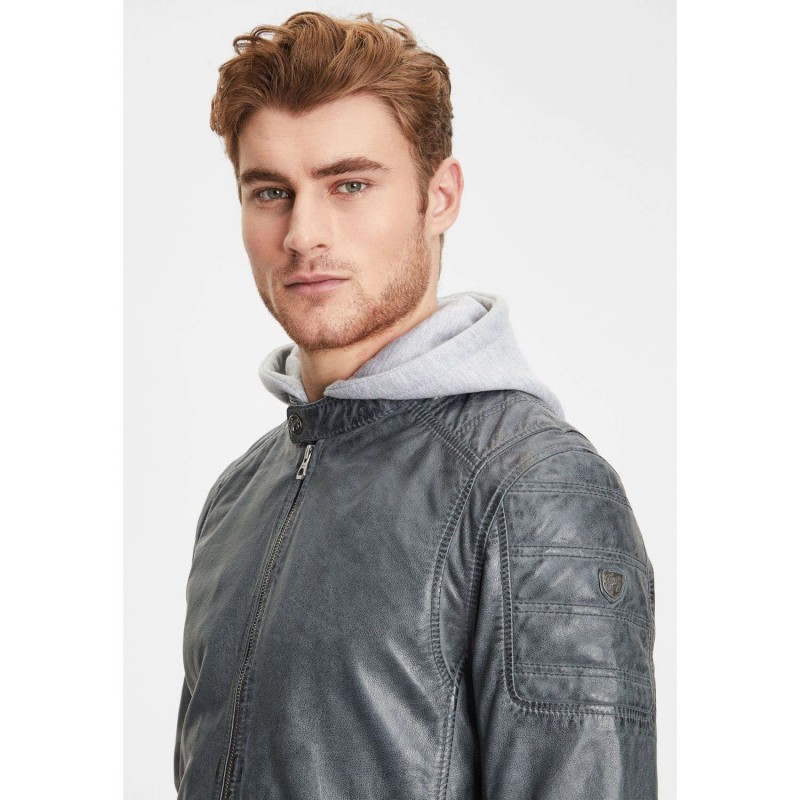 Geaca de Piele Barbati Gipsy Gri Rylo LAKEV – IMBRACAMINTE