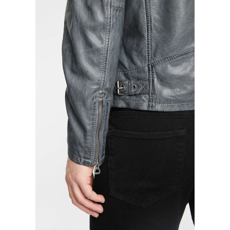 Geaca de Piele Barbati Gipsy Gri Rylo LAKEV – IMBRACAMINTE