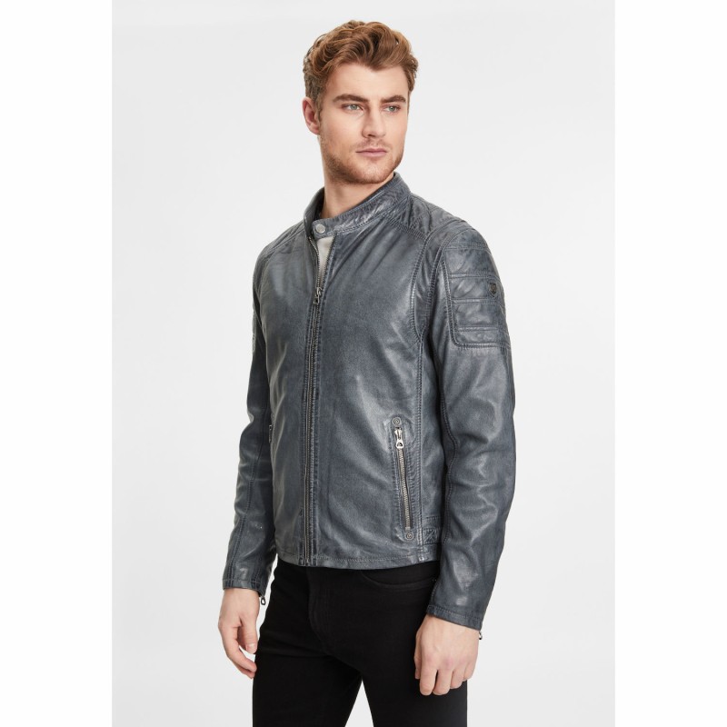 Geaca de Piele Barbati Gipsy Gri Rylo LAKEV – IMBRACAMINTE