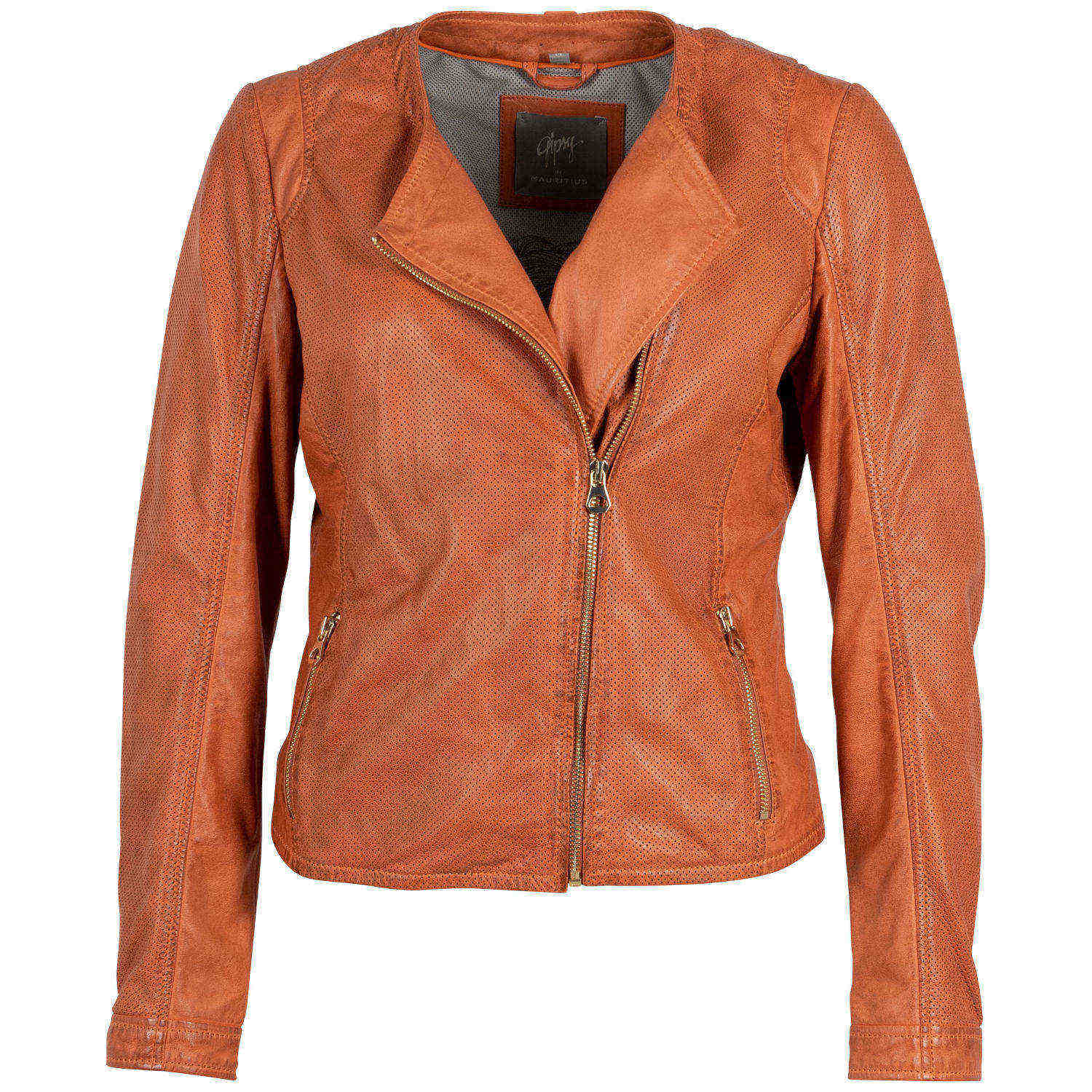 Geaca de Piele Dama Gipsy Portocalie Sinja – Black Friday Geaca de Piele Dama Gipsy Portocalie Sinja – Black Friday