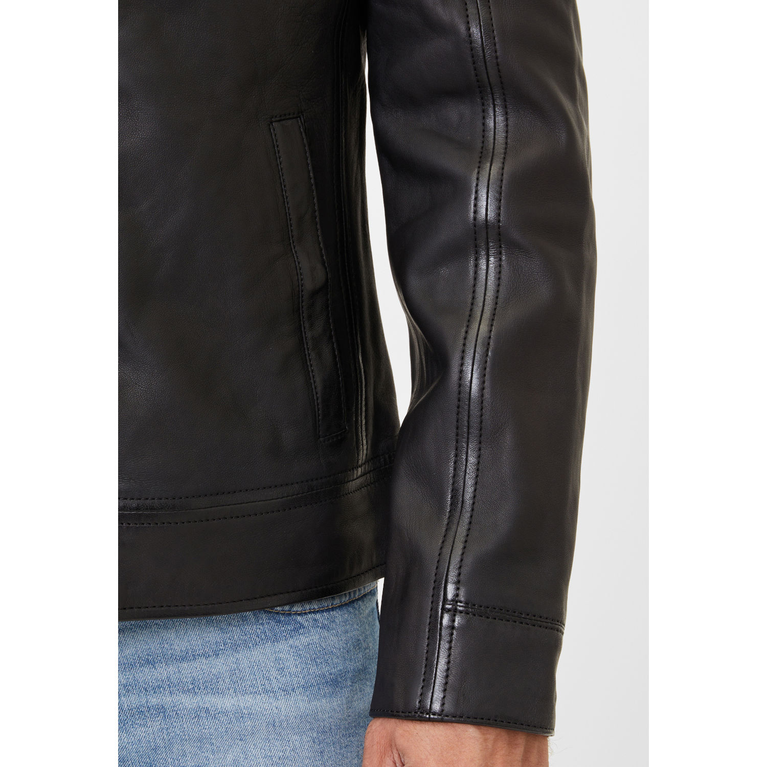 Geaca de Piele Barbati Mauritius Silver Neagra Tamaro – Black Friday