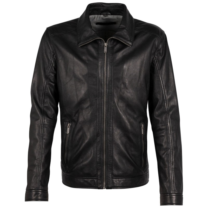 Geaca de Piele Barbati Deercraft Neagra DMThees – Geci de Piele