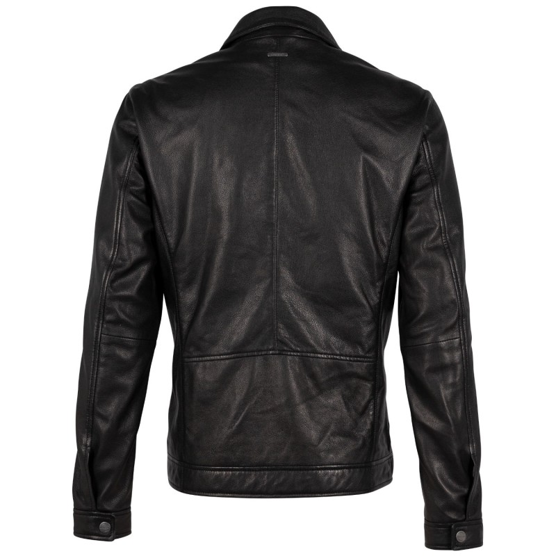 Geaca de Piele Barbati Deercraft Neagra DMThees – Geci de Piele