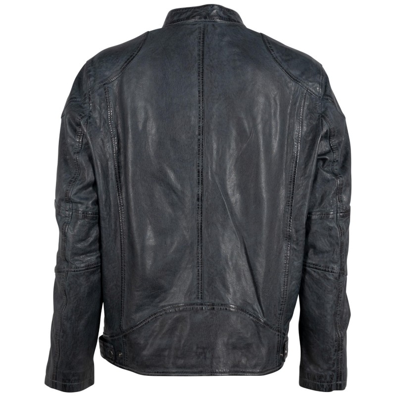 Geaca de Piele Barbati Gipsy Albastru Inchis Thido – Geci de Piele