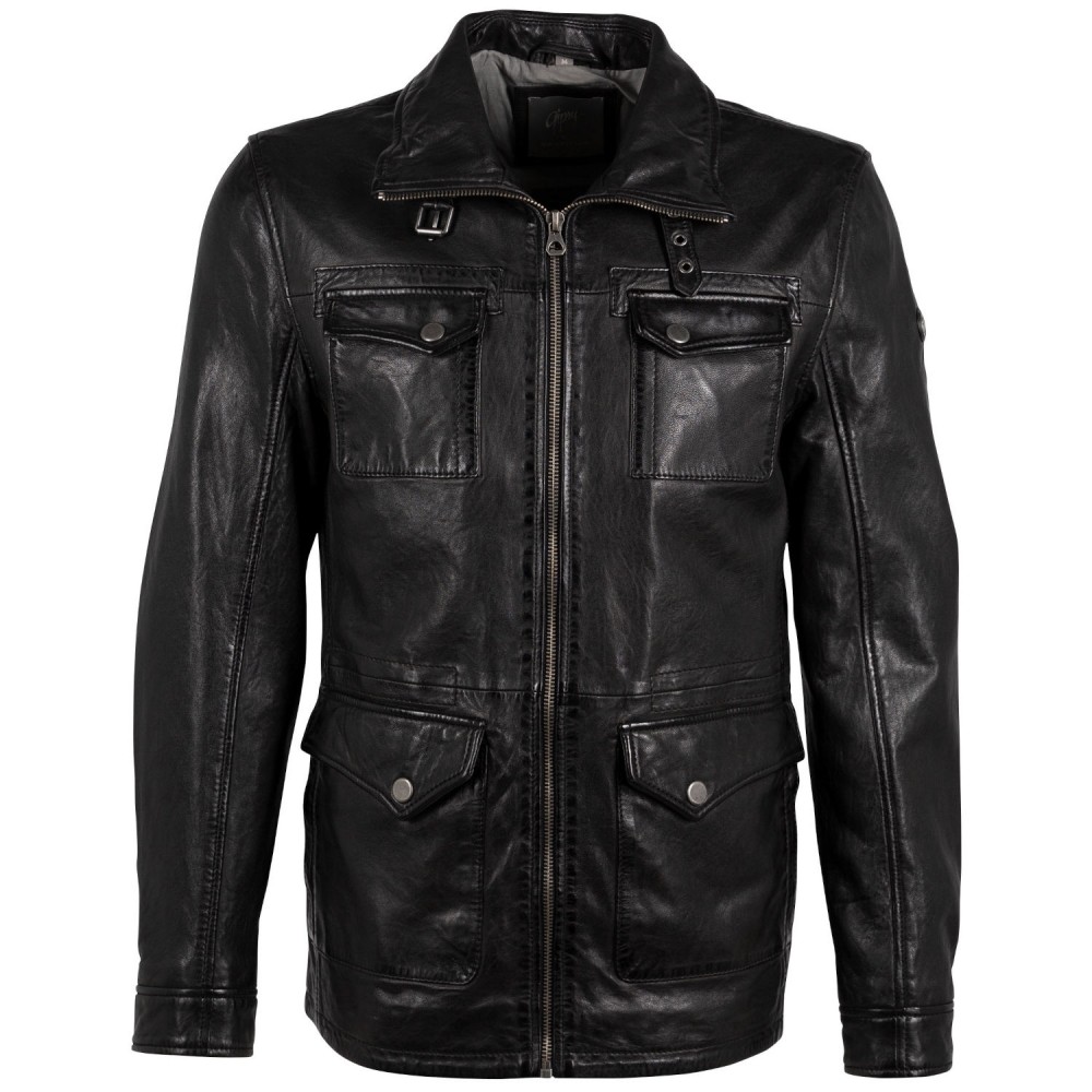 Geaca de Piele Barbati Gipsy Neagra Tjark - readytowear.ro