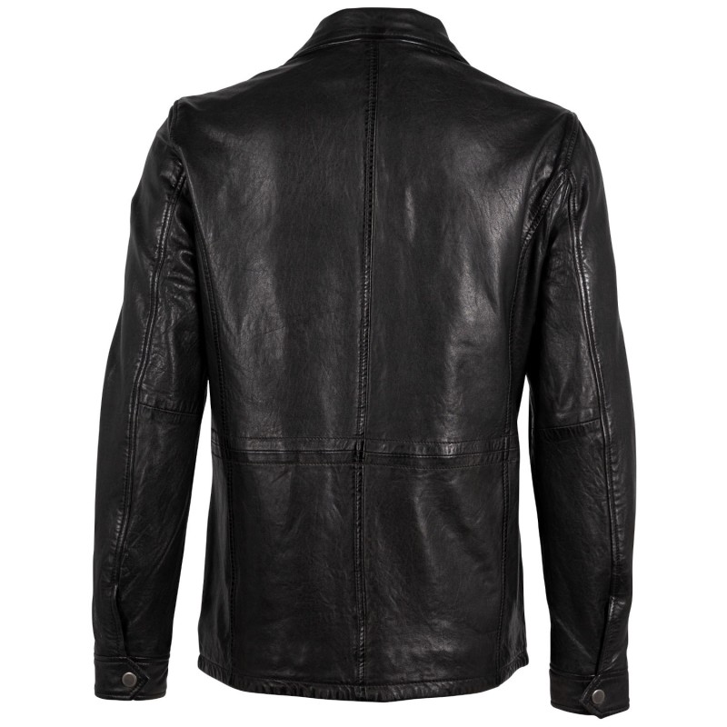 Geaca de Piele Barbati Gipsy Neagra Tjark – Geci de Piele