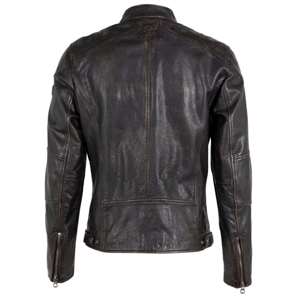 Geaca de Piele Barbati Gipsy Negru/Bej Vincent – Black Friday — fotografia 2