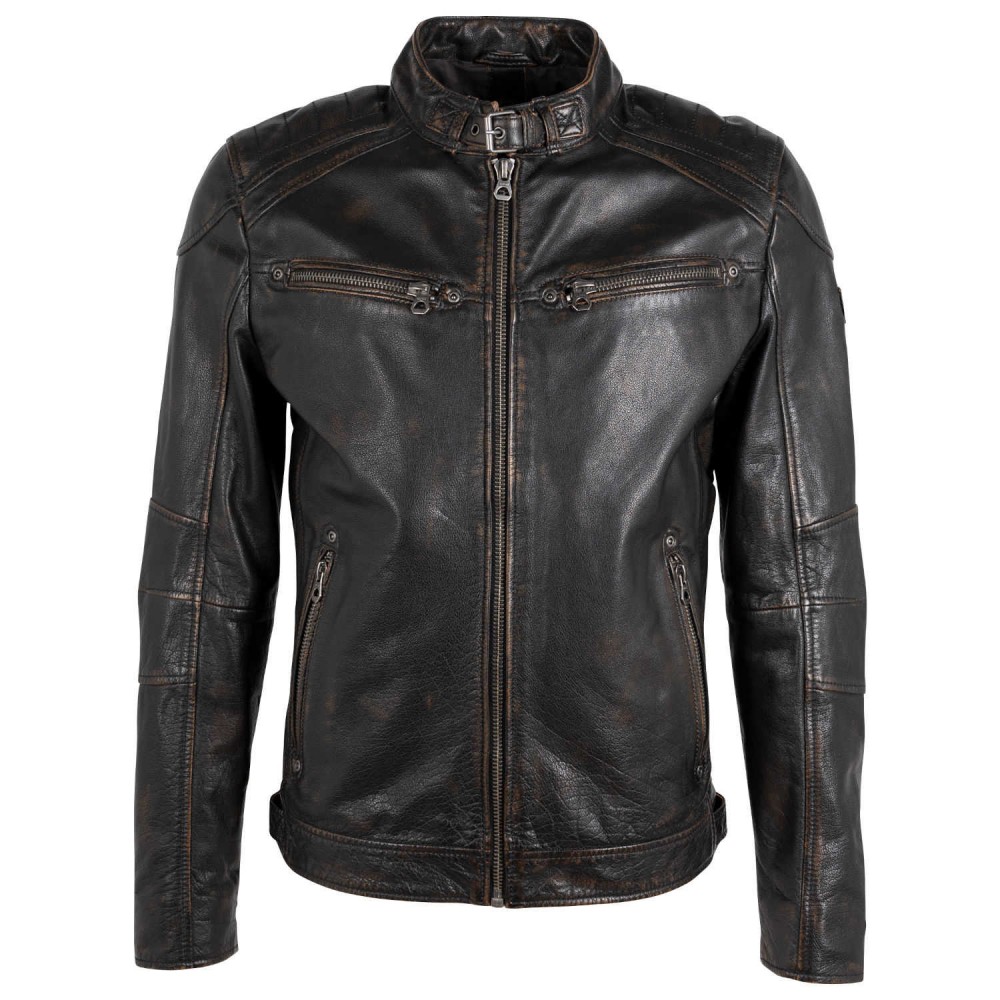 Geaca de Piele Barbati Gipsy Negru/Bej Vincent Geaca de Piele Barbati Gipsy Negru/Bej Vincent - readytowear