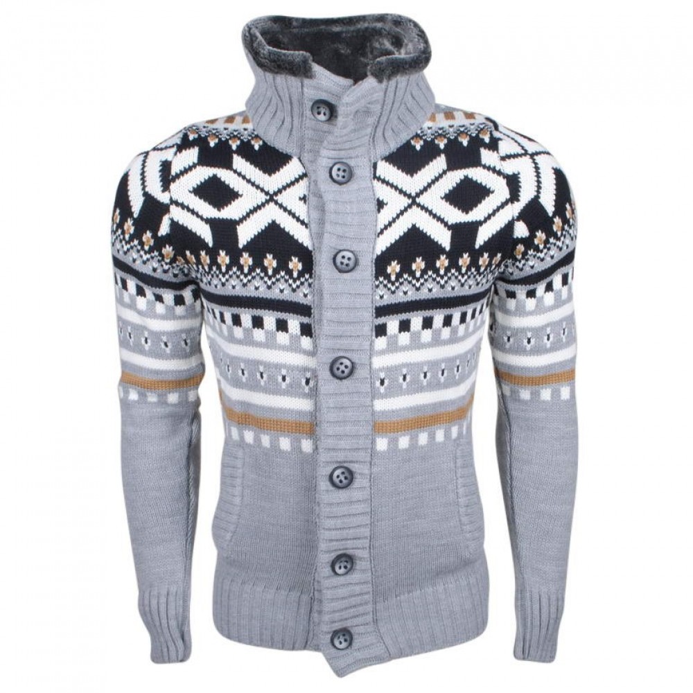 Jacheta-Cardigan Barbati Carisma Gri 7011 Jacheta-Cardigan Barbati Carisma Gri 7011 - readytowear