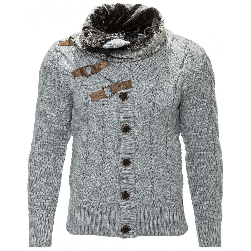 Jacheta-Cardigan Barbati Carisma Gri 7164 - readytowear.ro