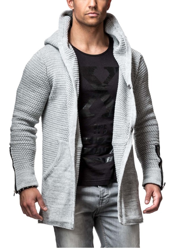 Jacheta-Cardigan Barbati Carisma Gri 7221 – Black Friday — fotografia 4