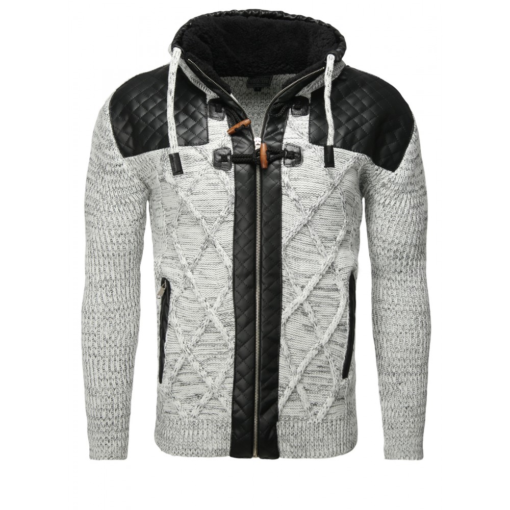 Jacheta-Cardigan Barbati Carisma Alba 7293 Jacheta-Cardigan Barbati Carisma Alba 7293 - readytowear