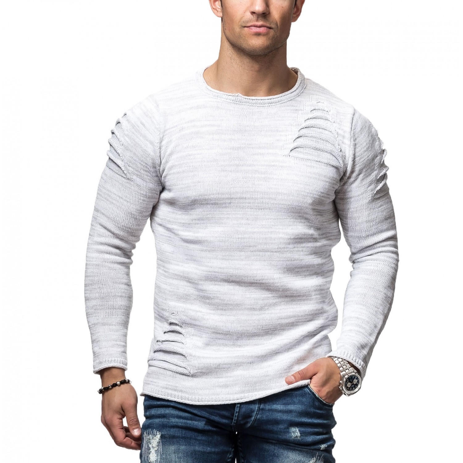 Pulover Barbati Carisma Alb 7319 – Black Friday