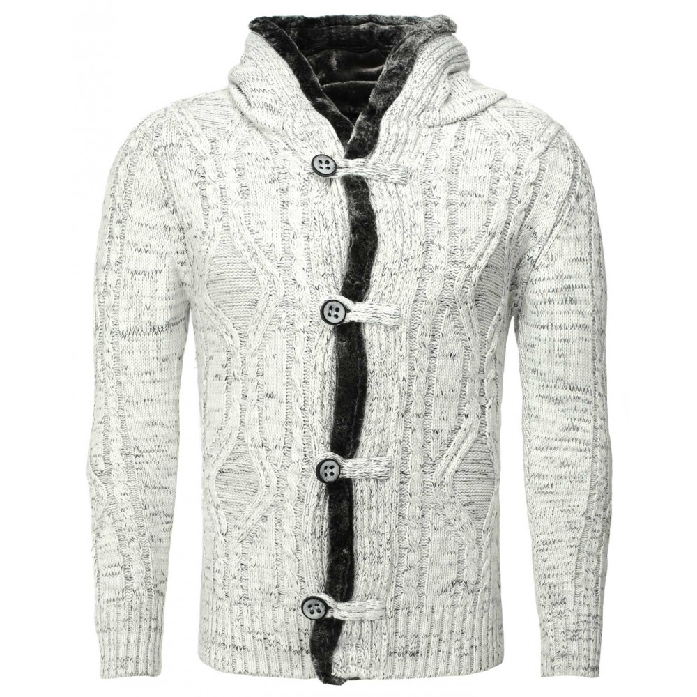 Jacheta-Cardigan Barbati Carisma Ecru 7338 - readytowear.ro